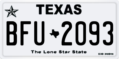 TX license plate BFU2093