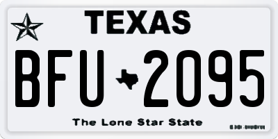 TX license plate BFU2095