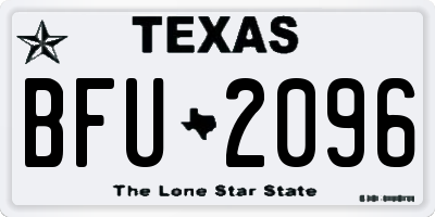 TX license plate BFU2096