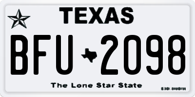 TX license plate BFU2098