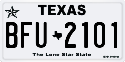 TX license plate BFU2101