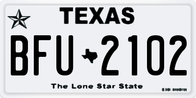TX license plate BFU2102