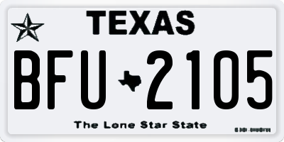 TX license plate BFU2105