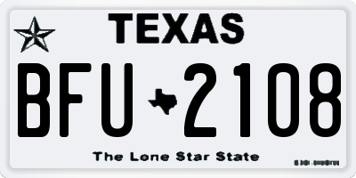 TX license plate BFU2108