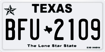 TX license plate BFU2109