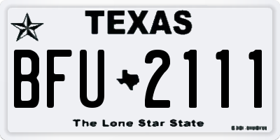 TX license plate BFU2111