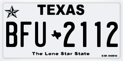 TX license plate BFU2112