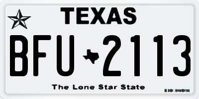 TX license plate BFU2113