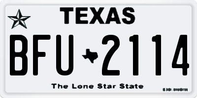 TX license plate BFU2114