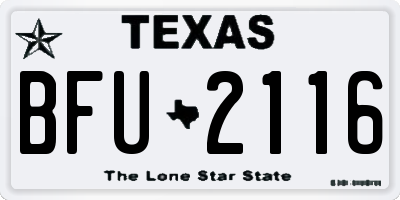 TX license plate BFU2116