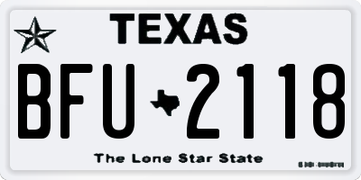 TX license plate BFU2118