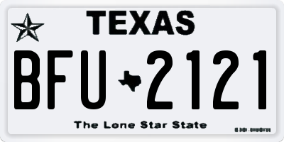 TX license plate BFU2121