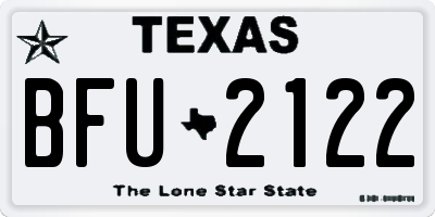 TX license plate BFU2122