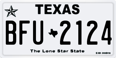 TX license plate BFU2124