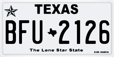 TX license plate BFU2126