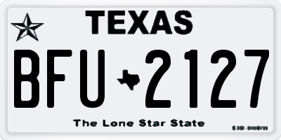 TX license plate BFU2127