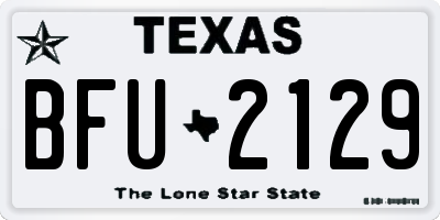 TX license plate BFU2129