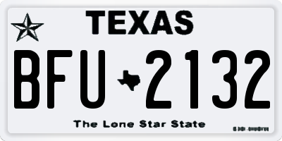 TX license plate BFU2132