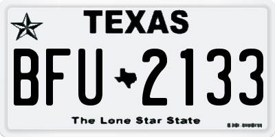 TX license plate BFU2133