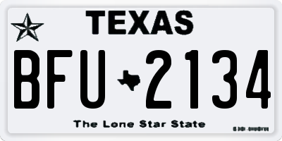 TX license plate BFU2134
