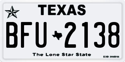 TX license plate BFU2138