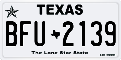 TX license plate BFU2139