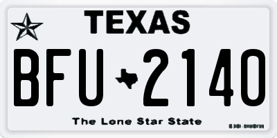 TX license plate BFU2140