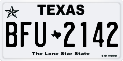 TX license plate BFU2142