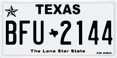 TX license plate BFU2144