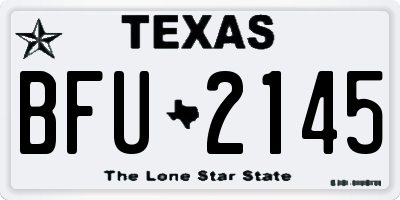 TX license plate BFU2145