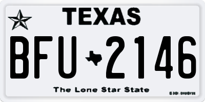 TX license plate BFU2146