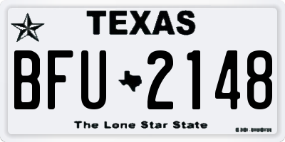 TX license plate BFU2148