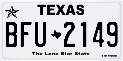 TX license plate BFU2149