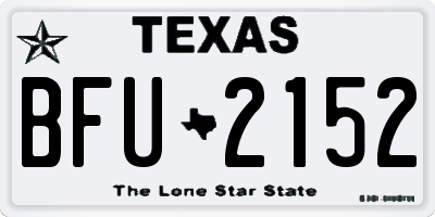 TX license plate BFU2152