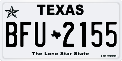 TX license plate BFU2155