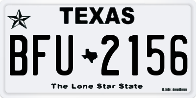 TX license plate BFU2156