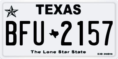 TX license plate BFU2157