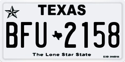 TX license plate BFU2158