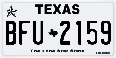 TX license plate BFU2159