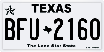 TX license plate BFU2160