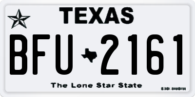 TX license plate BFU2161