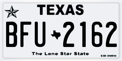 TX license plate BFU2162