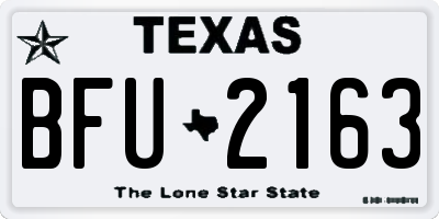 TX license plate BFU2163