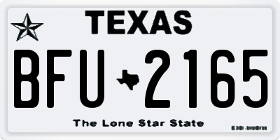 TX license plate BFU2165