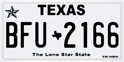 TX license plate BFU2166