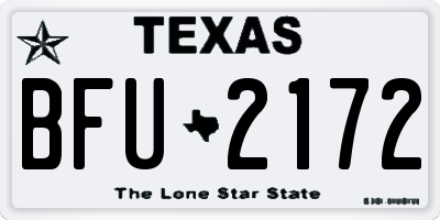 TX license plate BFU2172