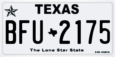 TX license plate BFU2175