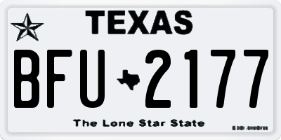 TX license plate BFU2177