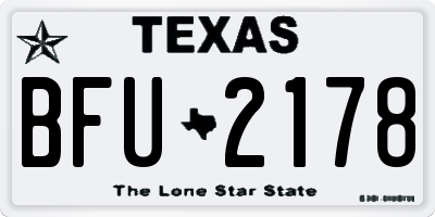 TX license plate BFU2178
