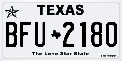 TX license plate BFU2180